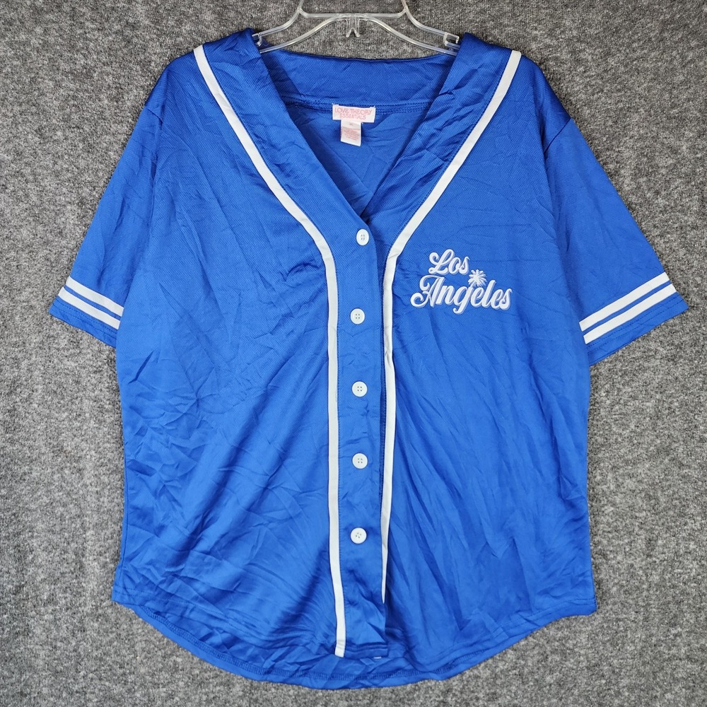 Love Theory Essentials Jersey Womens XL Blue Los Angeles 96 Baseball EUC